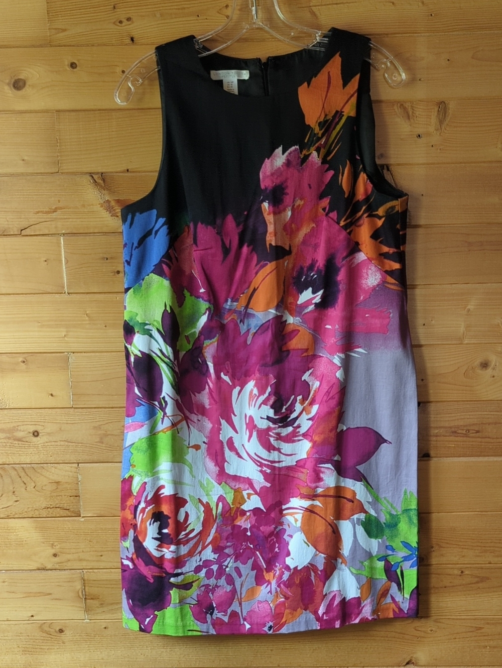 London Times Petites: Sleeveless Floral Shift Dress - Multicolor